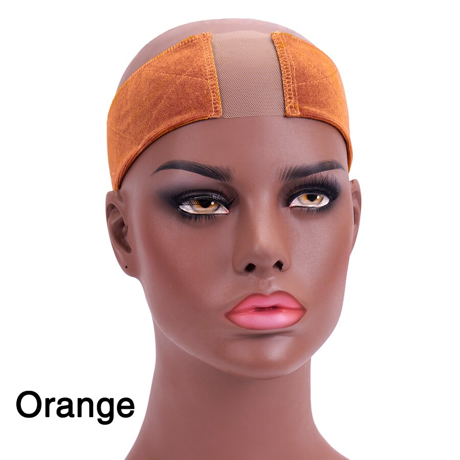 Alileader doux Velcro perruque poignée bande forte Fix bandeau antidérapant perruque poignée pour perruques Profession perruque accessoires Beige Grip: orange
