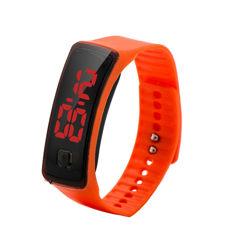 LED Digital Watch LED Touching Screen with Silicone Strap Luminous Casual Watch Wrist Unisex YA88: Orange