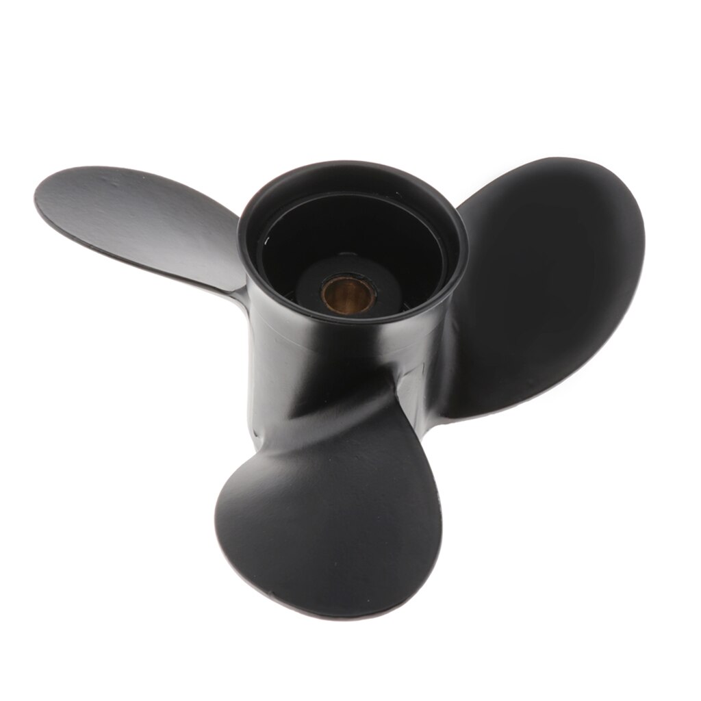 2 Stroke 3 Blade Prop Propeller for Inflatable Boat Kayak Canoe Fishing Dinghy Raft - Easy Installation - Select Sizes: 12 HP Black