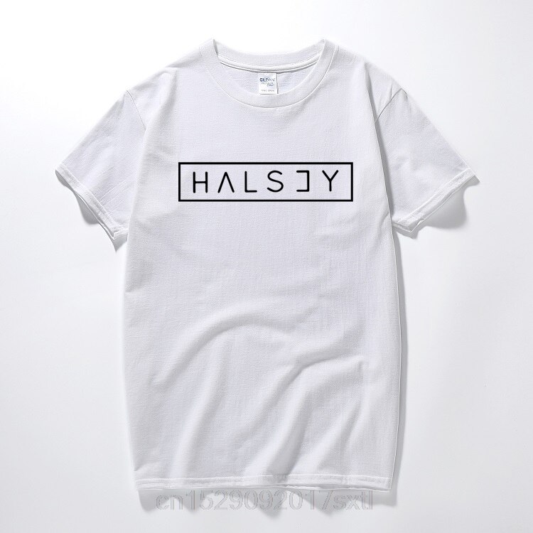 Halsey letter Print t-shirt casual top tee Halsey t-shirt Cotton short sleeve T-shirt printing Tshirt: White / S