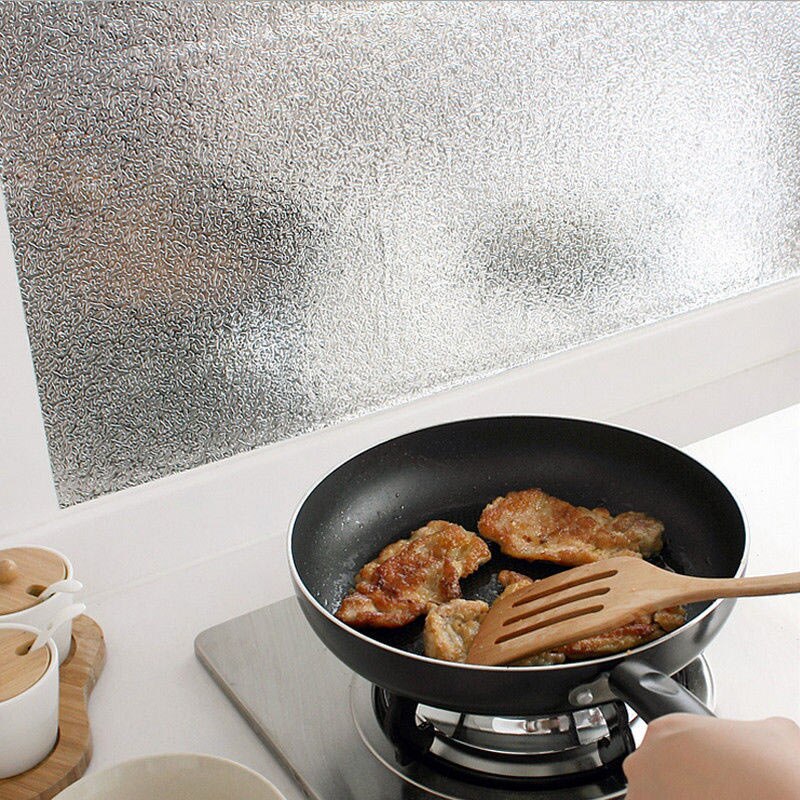 Waterdichte oliebestendige aluminiumfolie sticker zelfklevend behang keukenfornuis muurstickers jdh 88