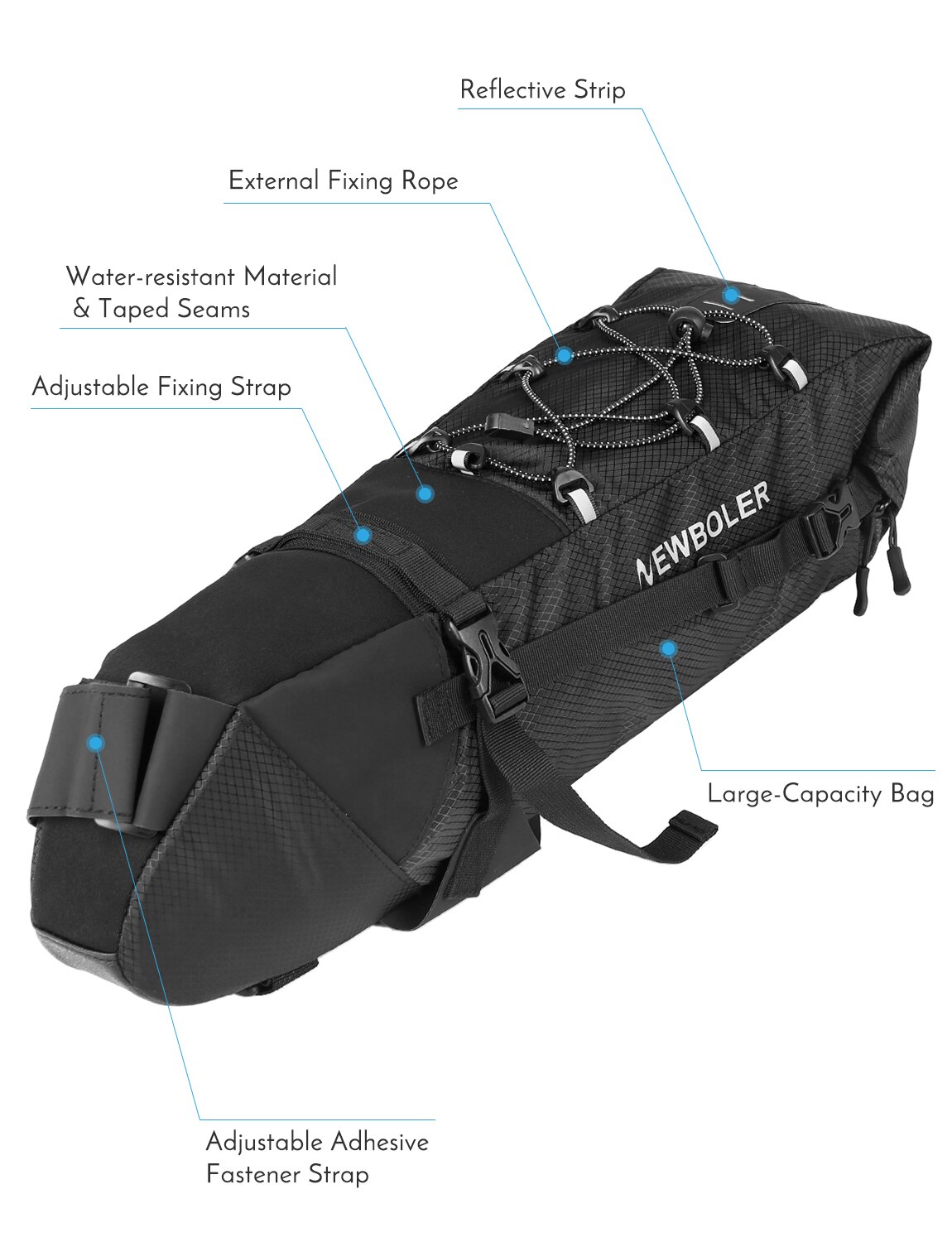 3-10L Waterproof Bike Saddle Bag MTB Road Bike Seat Bag Bike Rear Tail Pack Under Seat Bag for Bicycle