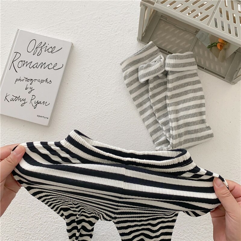 Leggings a righe per bambini 2022 primavera nuova versione coreana della penna a strisce elastiche per coltivazione automatica in stile estero per bambini