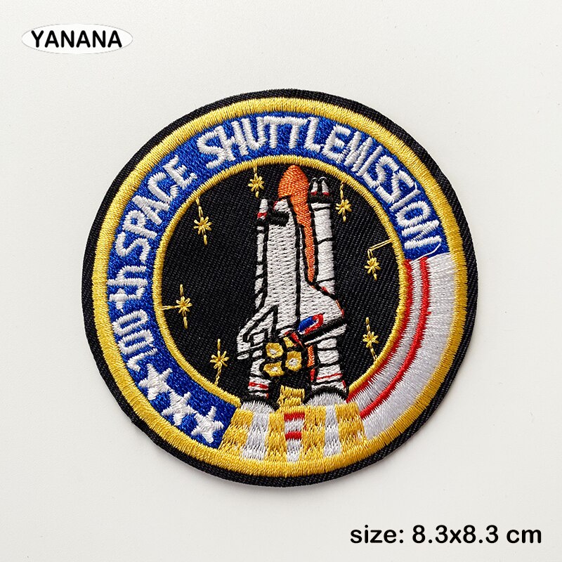 Ruimte Shuttle Astronaut Ijzer Op Flarden Kleding Geborduurde Naaien Applique Logo Patch Streep Badges Voor Kleding Tas: 1