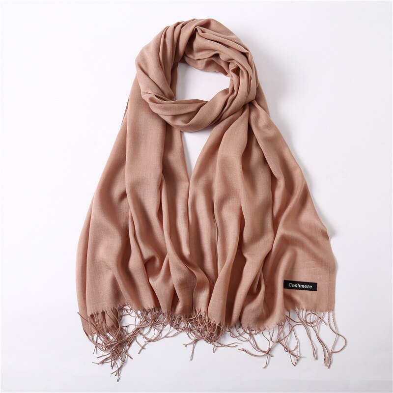 Brand Large Print Pashmina Women Shawls and Wraps one: khaki