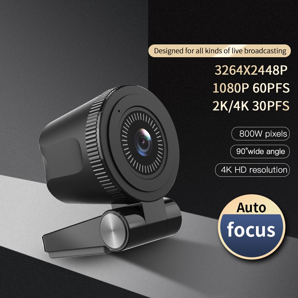 TISHRIC C160 4K Webcam 1080P 30fps Full HD USB Web Camera With Microphone for Computer web Cam Webcam 8M Pixel Meeting Living: C180 4K 2448P