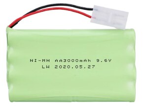 Ni-Mh 9.6V 3000Mah Batterij + Usb Oplader Voor Rc Speelgoed Auto Tank Trein Robot Boot Gun Aa 9.6V Oplaadbare Batterij: Blauw