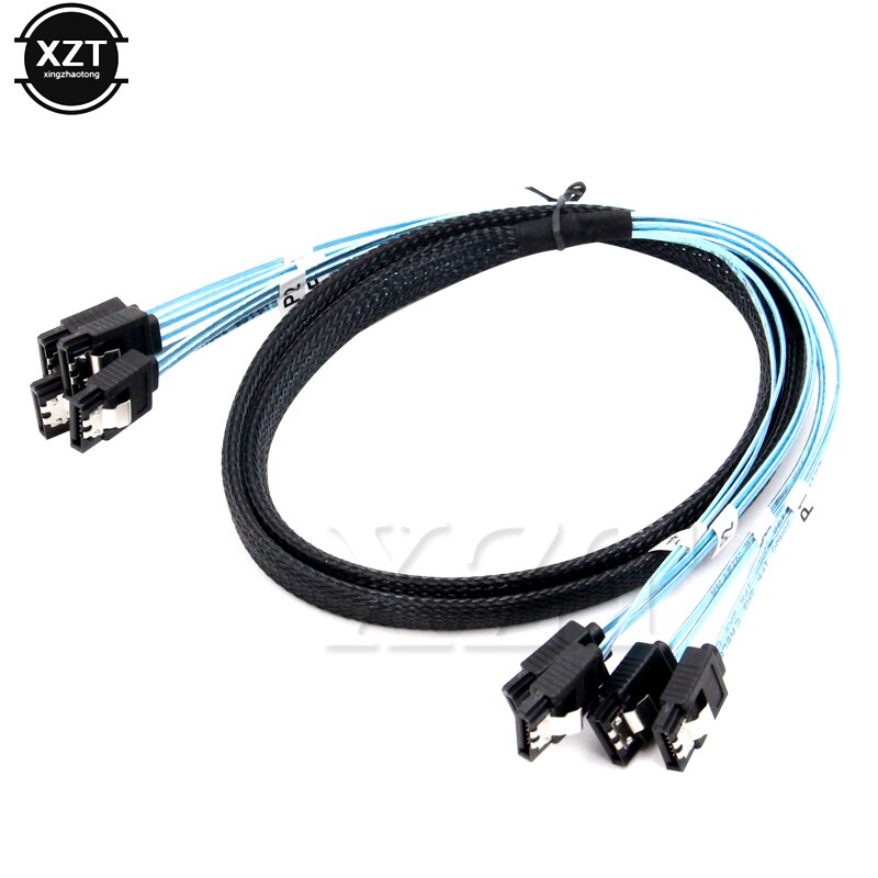 1m blauwe server sas-kabel 4*  sata  to 4 sata 6 gbps stabiele hoge snelheid seriële poort datakabel