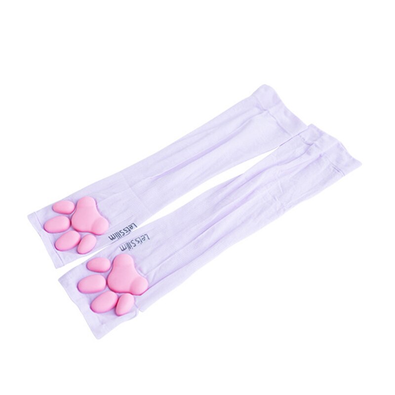 Guantes de silicona 3D con forma de Pata de Gato para mujer, guantes sin dedos, para Cosplay, Navidad y Halloween: 01