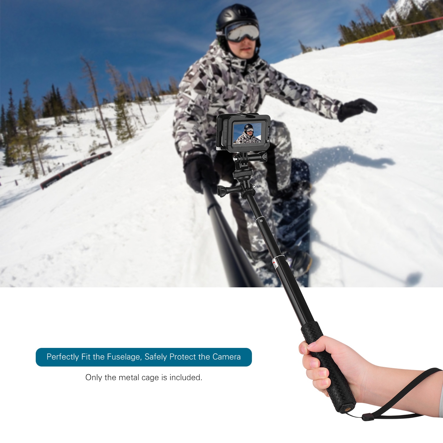 Andoer Metalen Camera Kooi Compatibel met voor OSMO ACTION Vlogging Schieten Case met Koud Shoe Mount 1/4 Schroef Interfaces