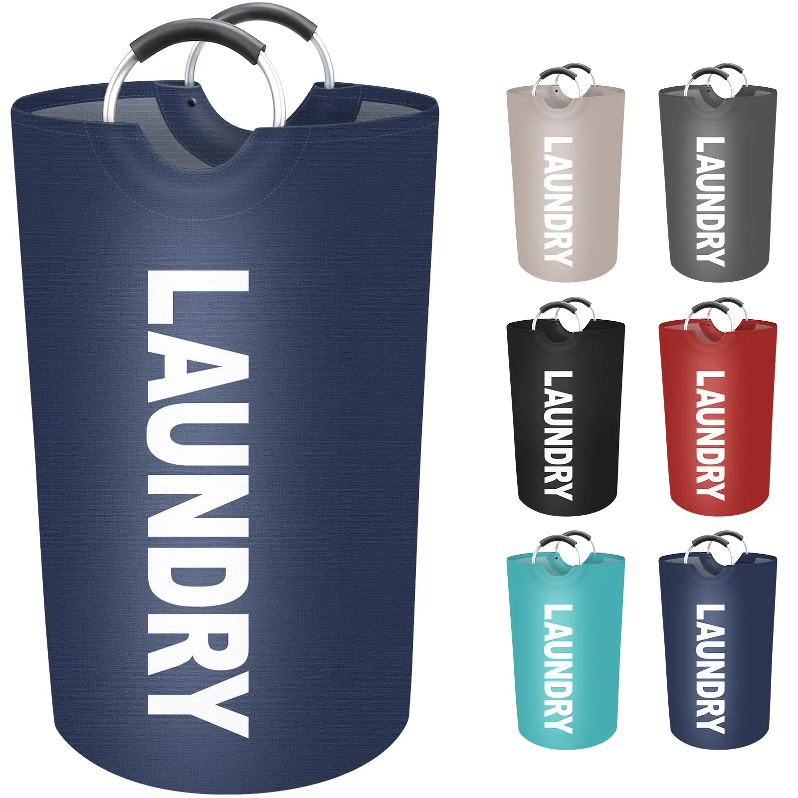 Grote Wasmand 115l Opvouwbare Waszak Met Comfortabele Handgreep Opvouwbare Wasmand Vuile Kleding Opbergbak: L / Blauw