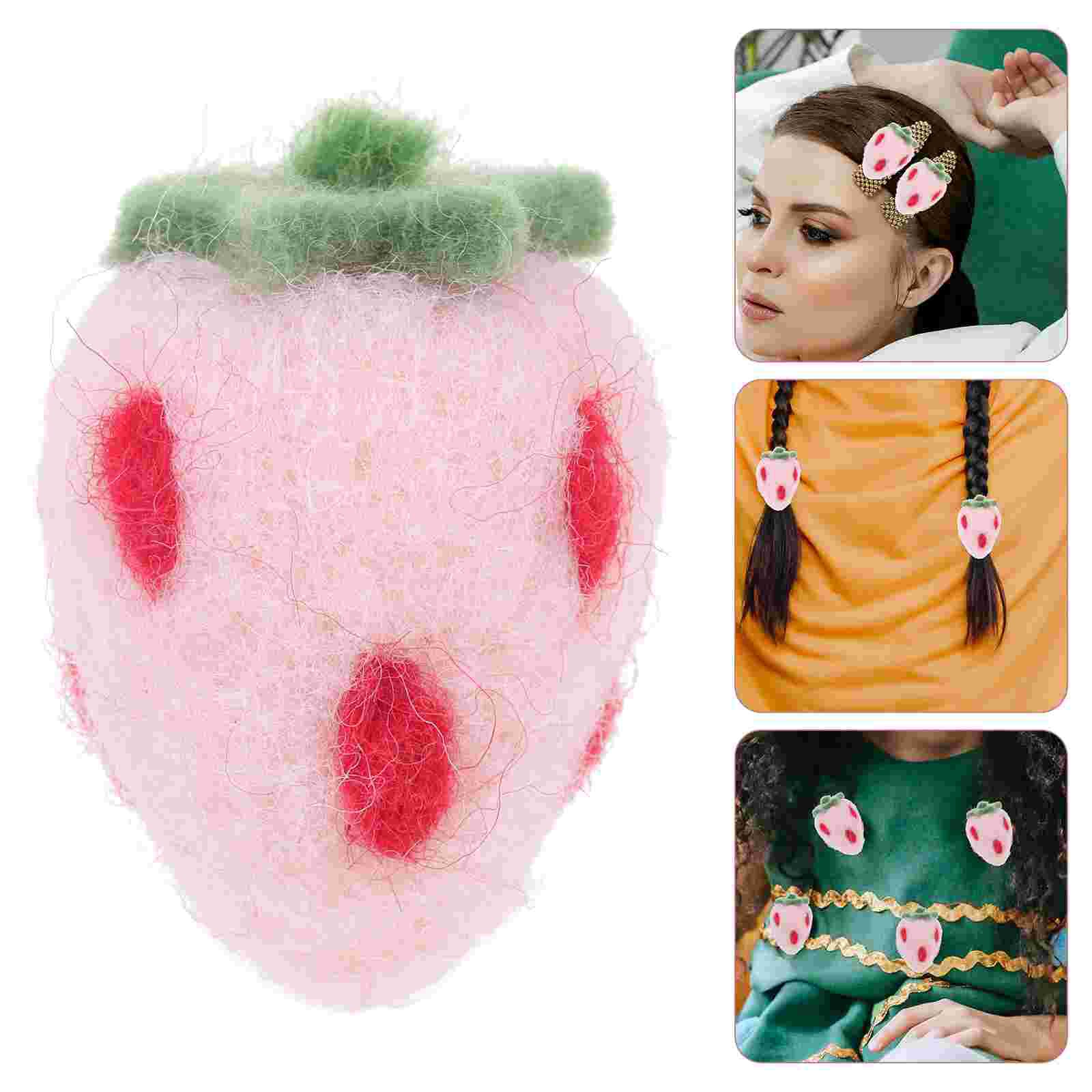 10pcs Felting Crafts Wool Felting Crafts Strawberry Shaped Felt Crafts for DIY Decor: Pink