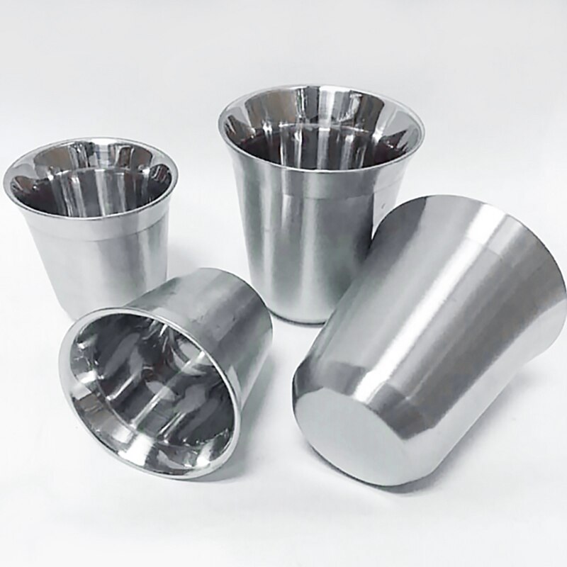 Einfach Sauber Isolierte Mini Verdickt Tee Kaffee Milch Becher Espresso Becher Doppel Zauberstab Tassen Edelstahl Espresso Tassen