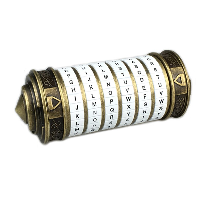 Leonardo da vinci código brinquedos metal cryptex fechaduras presentes de casamento dia dos namorados presente letra senha escapar câmara adereços: Metal2