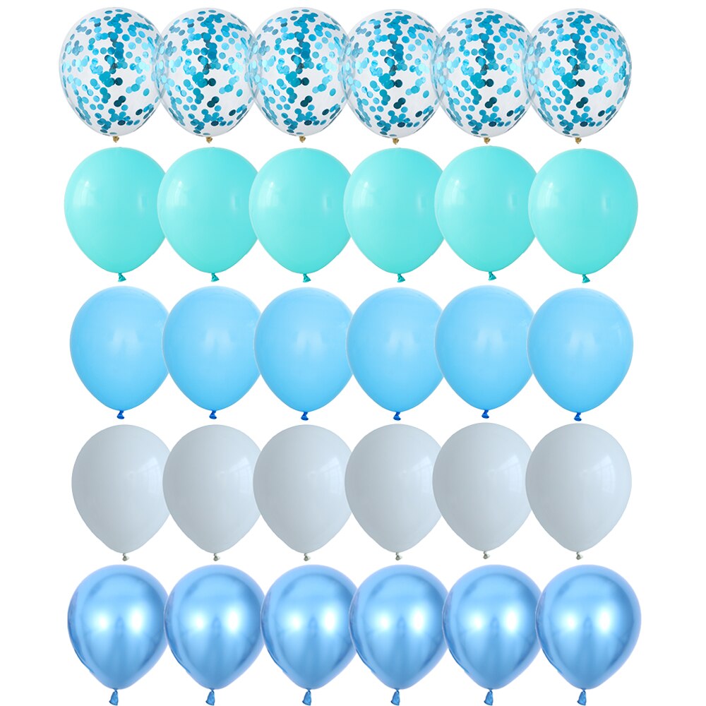 30pcs Tiffany Blue Balloons Set Chrome Metallic Latex Balloon with Confetti Balloons Wedding Birthday Party Decor Baby Shower: 1