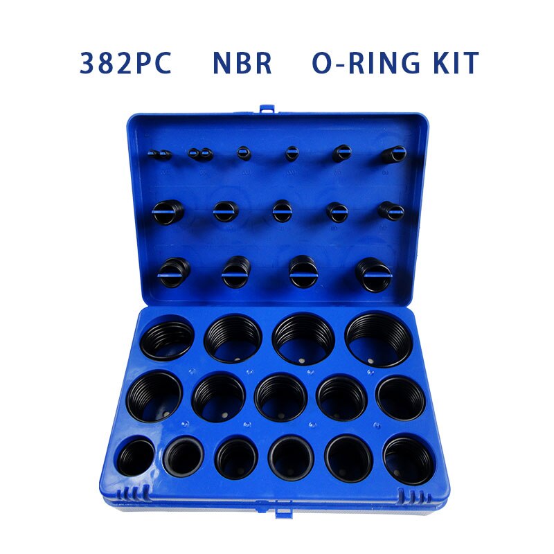 O Rings Rubber/Silicone Ring Seal VMQ NBR FKM Sealing O-rings Nitrile Washer Rubber oring set Assortment Kit Set Box Ring: BLBNB-382