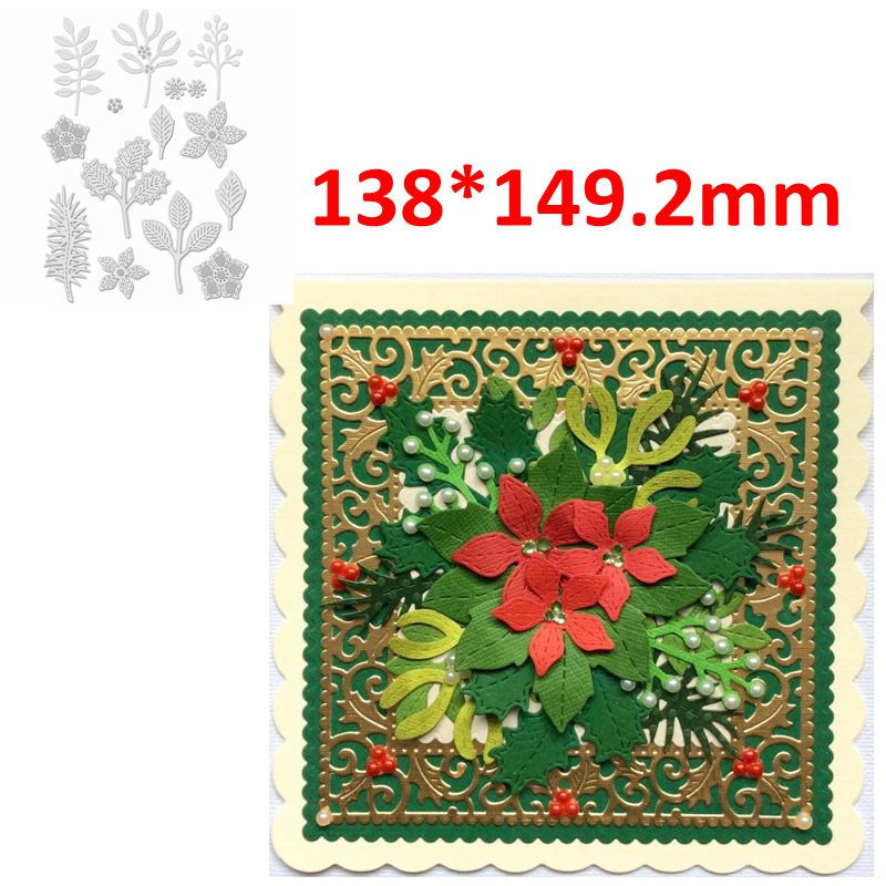 Happy Christmas Words Lace Music Note Corner Frame Stairs Window Flowers Angel Snowman Ornament Die Cut DIY Craft: 8