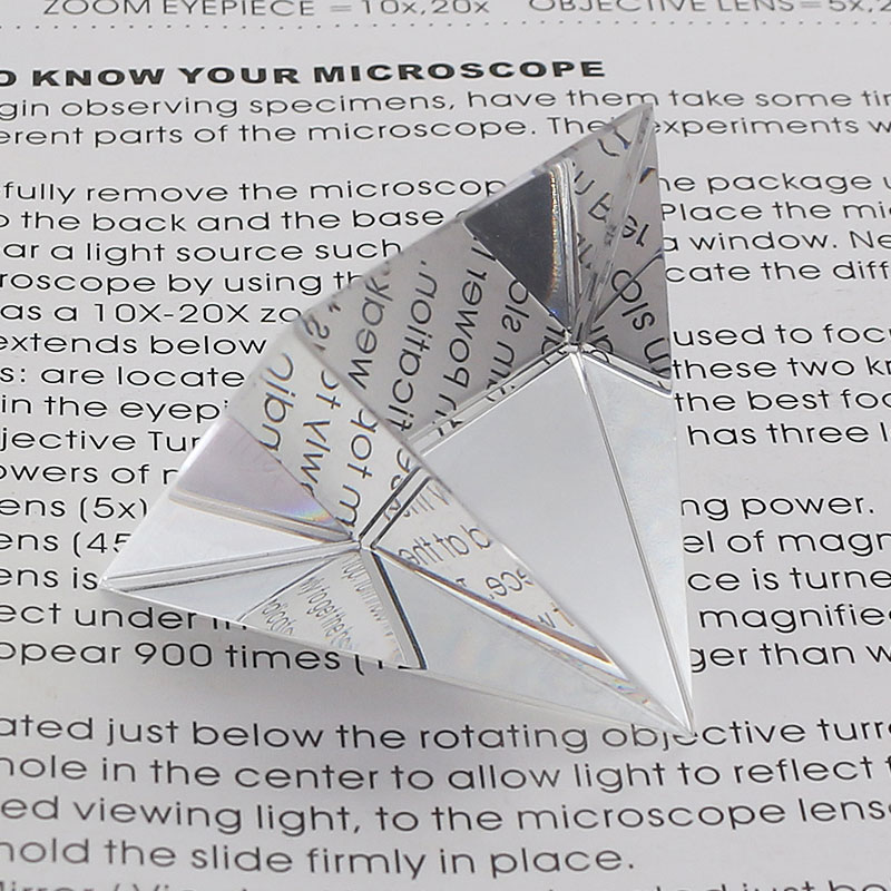 Prism Optical Glass Crystal Pyramid Bottom Side 40mm Rectangular Pyramid Polyhedral Popularization of Science Studying