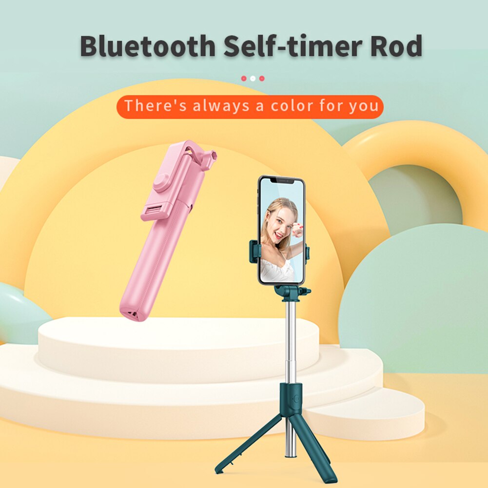 Kabelloser selfie-stick mit  r1 funktionen, handy-stativ, fernauslöser, ausziehbarer monopod-stativstabilisator für smartphones