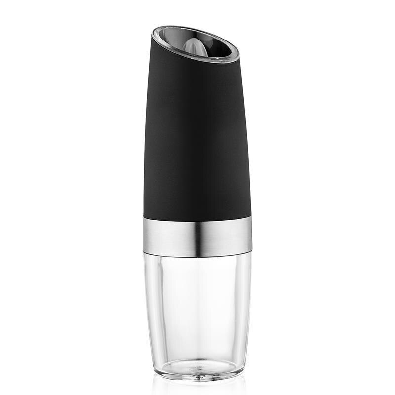 saengQ Electric Pepper Grinder Pepper Mill Stainless Steel Automatic Gravity Induction Salt Kitchen Spice Grinder Tools: black