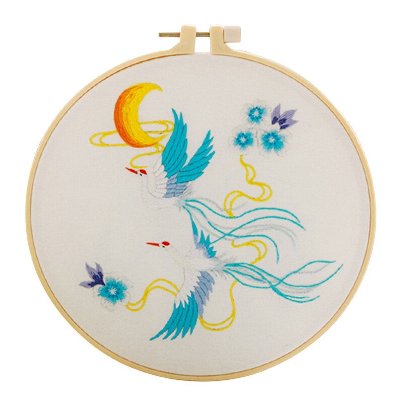 Chinese DIY Flower Embroidery Kit Cross Stitch Set With Hoop Pattern Printed Needlework Sewing Art Handicraft Decor 2022: type E