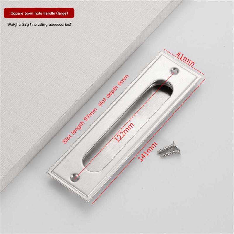 Manijas de puerta de aleación de Zinc, cubierta empotrada al ras, manija de gabinete de suelo, manija de muebles negra plateada, accesorios para el hogar