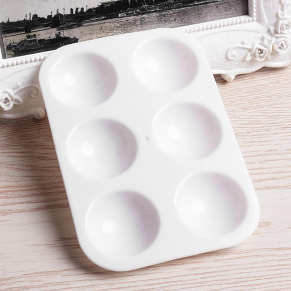 12 Uds paletas de pintura blanco 6 bien Rectangular paleta de acuarela bandeja de pintura