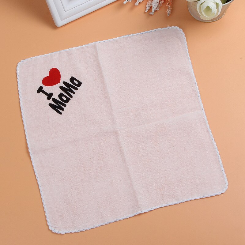 10 Stks/partij I Love Mama En Papa Baby Slabbetjes Speeksel Sjaal Gaas Verpleging Sjaal Baby Accessoires Baby Sjaal Burp doek 30Cm