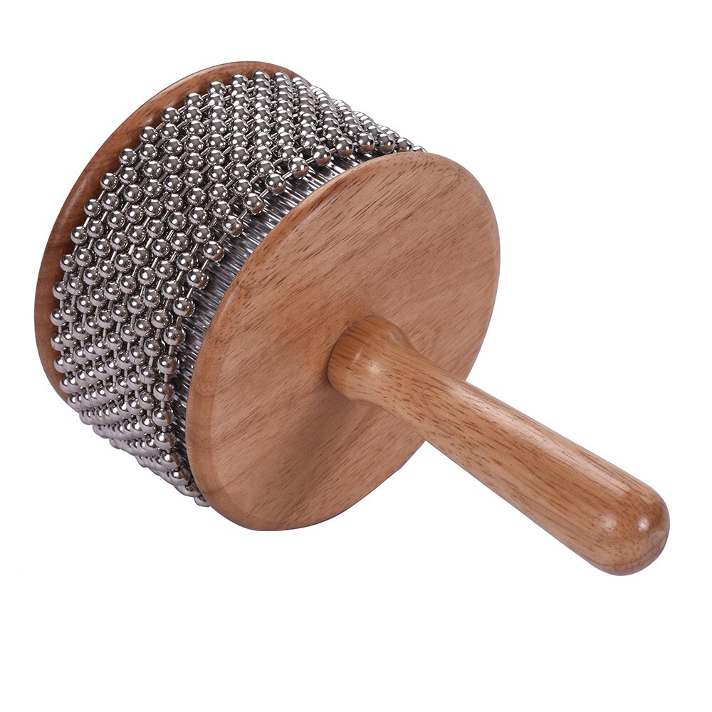 Holz Cabasa Schlagzeug Musical Instrument Metall Perlen Kette & Zylinder Pop Hand Shaker für Klassenzimmer Band Mittel Größe