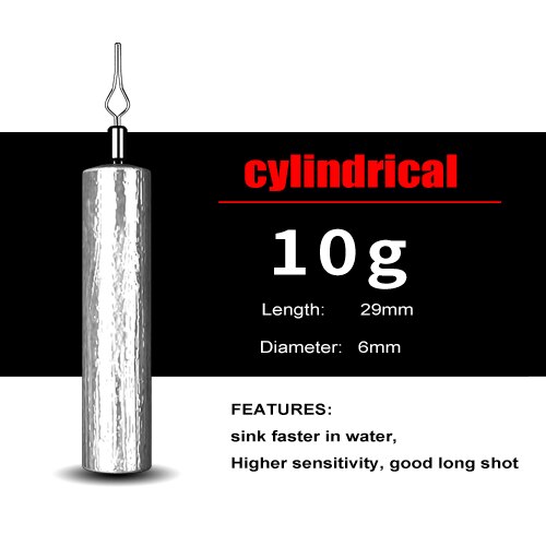 FISH KING 50pcs Fishing Sinker Cylindrical/Spherical Weights 3.5g-14g Fishing Oval Split Shot Lead Sinkers Fishing Tackle: Y-10