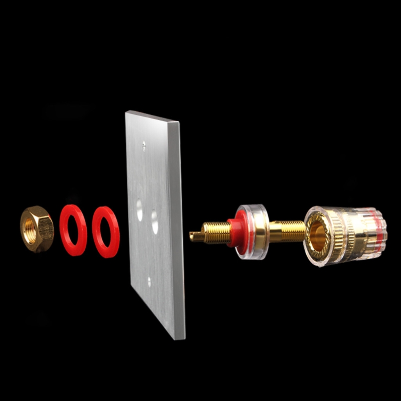 A0NB Connector Banana Wall Plate Banana Plug Binding Post Wall Plate in Aluminum Alloy for Speakers Home Theater