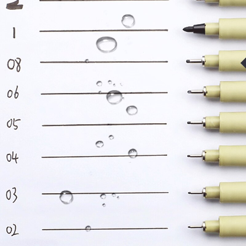 Pigmentforing mikron pen sæt neelde tegning pen lot 005 01 02 03 04 05 08 1.0 pensel kunst markører fineliner skitse pen