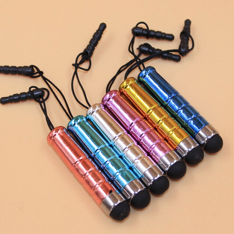 Portable 100pcs/lot Stylus Pen With Lanyard for Touch Screen Pen Mobile Phones Tablet Universal Pens Stationery Material Escolar