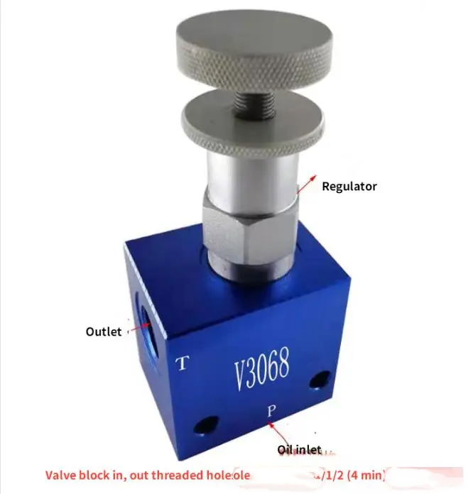Válvula reguladora de presión V3068, válvula hidráulica ajustable Manual, válvula de seguridad, válvula de alivio, válvula reguladora de presión: Índigo