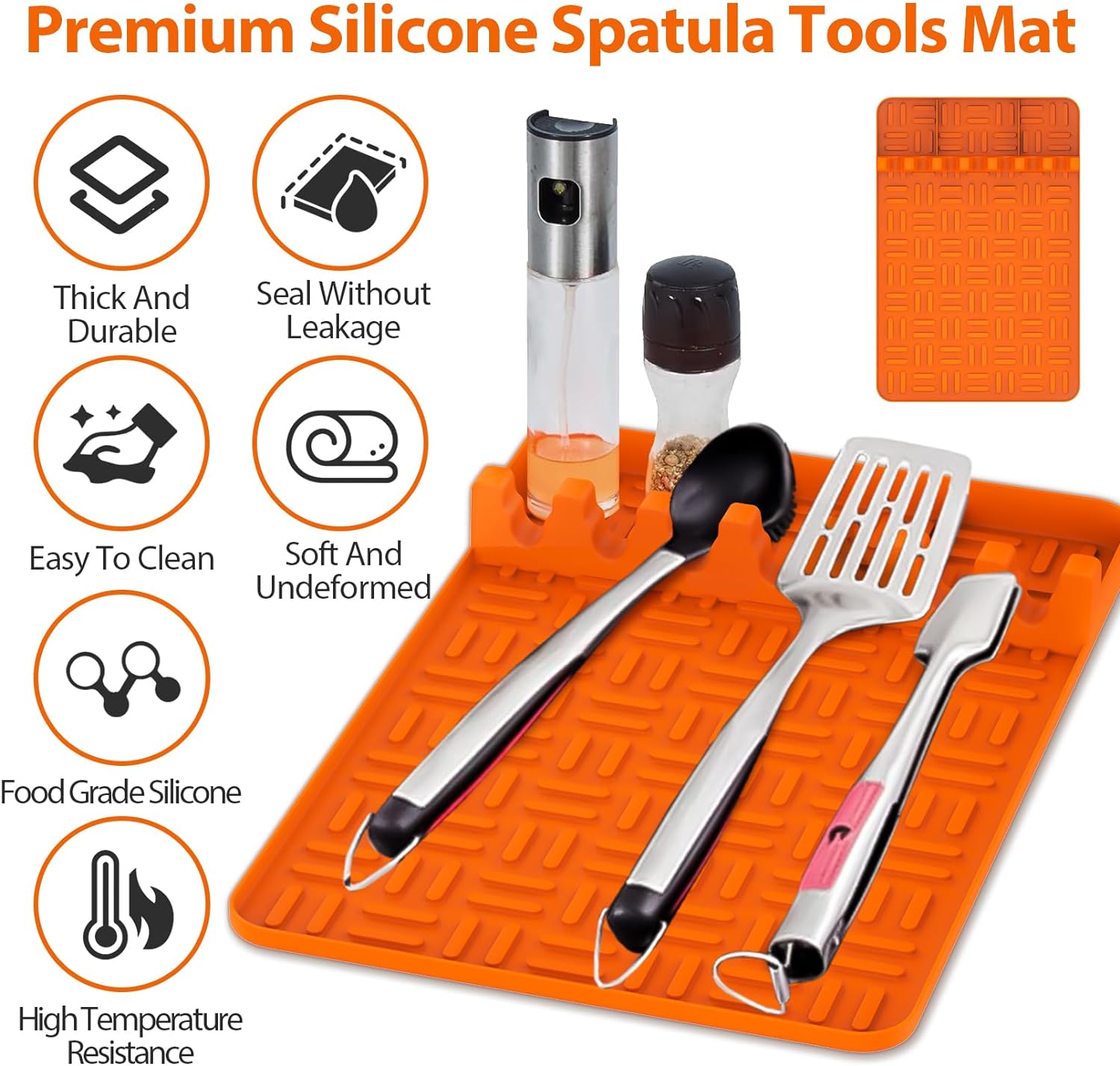 Silicone Griddle Tools Mat for Blackstone,Spatula Mat with Drip Pad Grill Mat,Side Shelf Mat for Blackstone Food Grade Grill BBQ