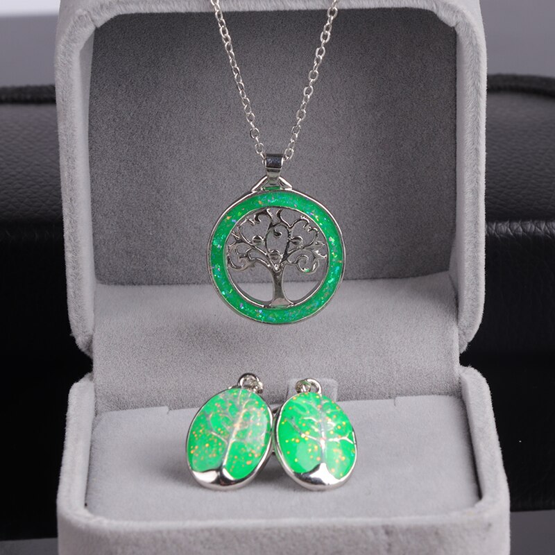 Neue Stilvolle Baum Des Lebens Schmuck einstellen Anhänger Halskette und Ohrringe Frauen Schmuck