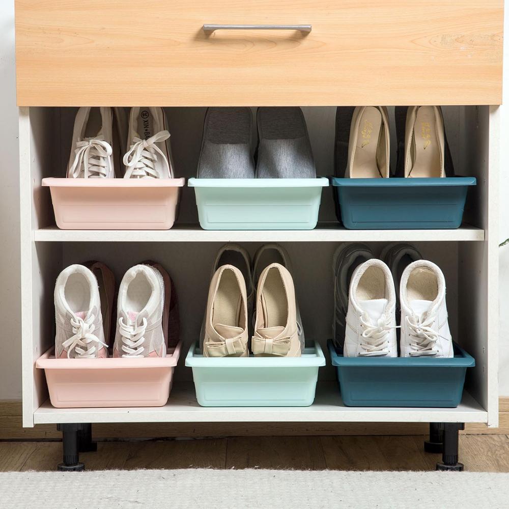 3 Rooster Schoenenrek Stand Plank Houder Schoen Organisator Schoenen Opslag Rekken Kabinet Organizer Slot Schoenendoos Drie Kleur