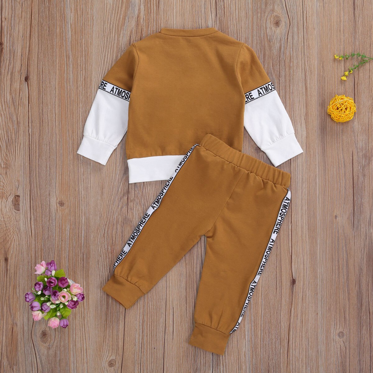 Citgeett Herfst 1-4Years Baby Jongens Lange Mouwen Pak Stiksels T-shirt En Effen Kleur Elastische Lange Broek Lente Sport Set