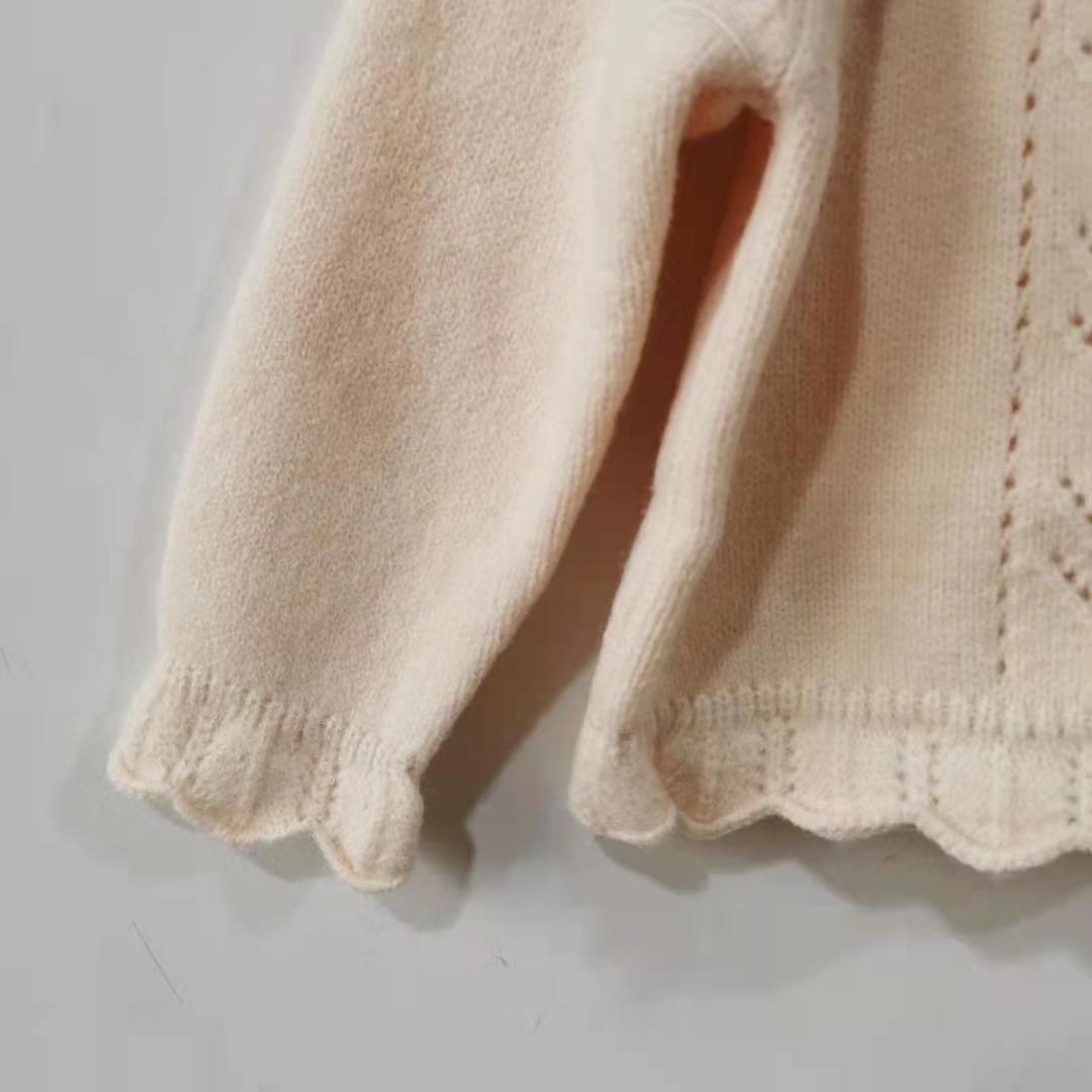 Herfst En Winter Meisjes Hollow Gebreide Lace Trui Warme Kinderen Alle-Match Basis Trui Meisje Trui