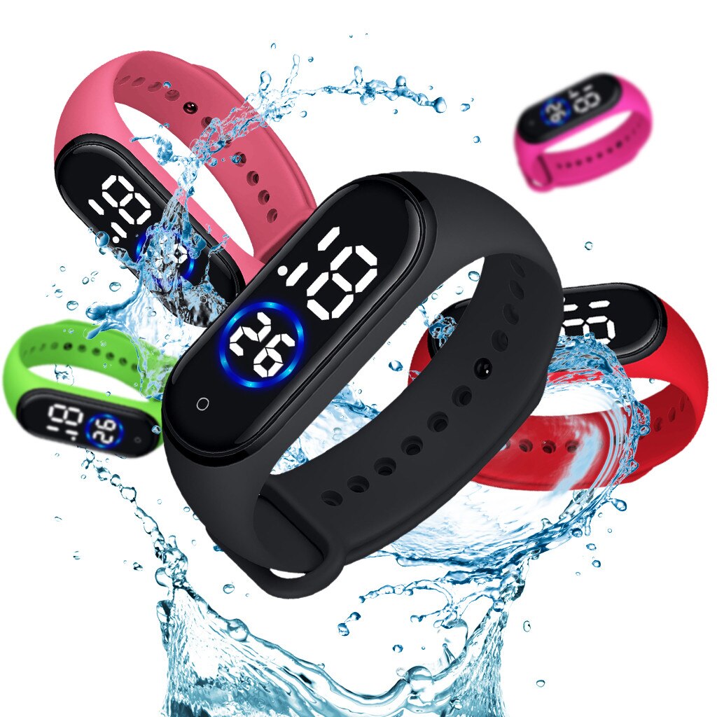 Mannen Vrouwen Sport Led Digitale Horloge Hand Ring Horloge Led Sport Mode Elektronische Horloge Siliconen Eectronic horloge