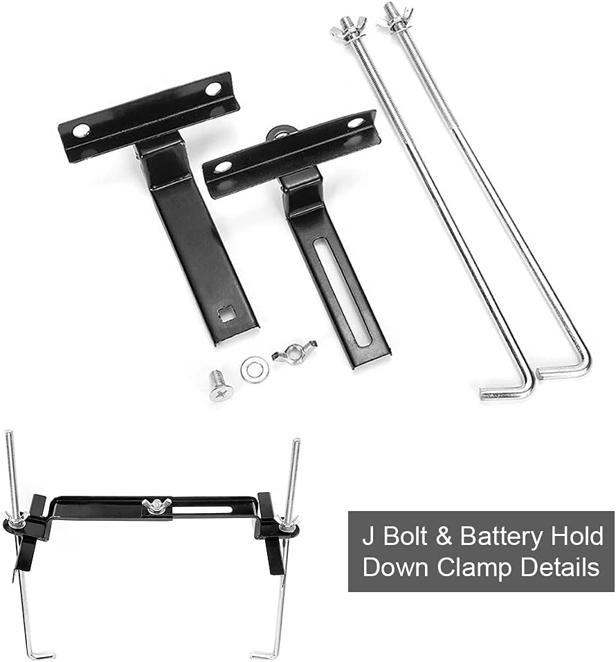 Universal Car Battery Tray Bracket Storage Battery Holder Tray Mount Hold Down Clamp Recessed Slot Bracket Kit Accessory Car SUV