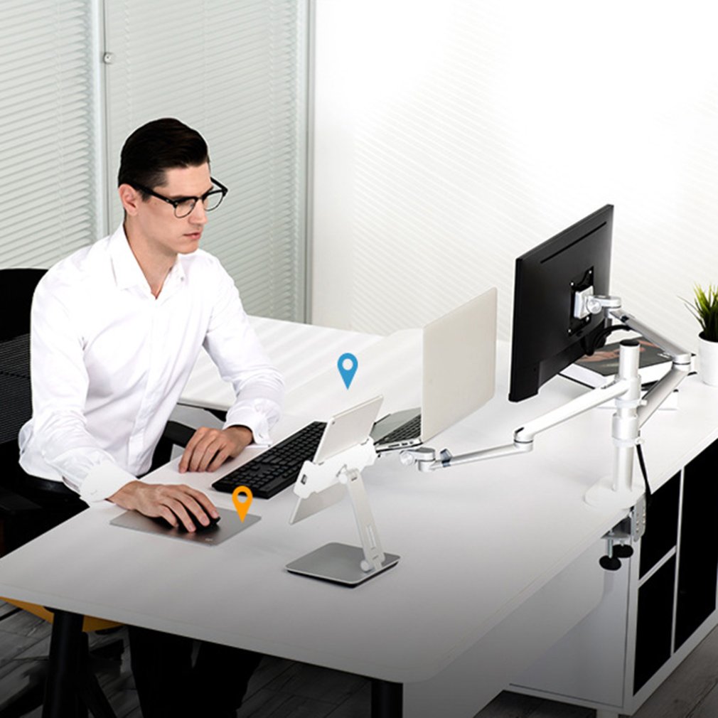 Dual Arm Monitor Holder Desktop Clamping 360 degree Dual Arm for Monitor Holder LCD Monitor Brackets Notebook stand Nieuwe