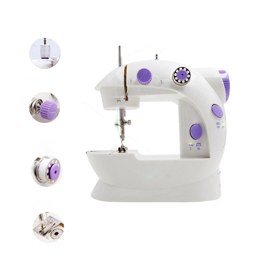 mini Macchina Da Cucire 12 Punti di Sutura per Cucire Uso Domestico EU/Spina DEGLI STATI UNITI Multifunzione Doppia Velocità di Doppio Filo Macchina da Cucire