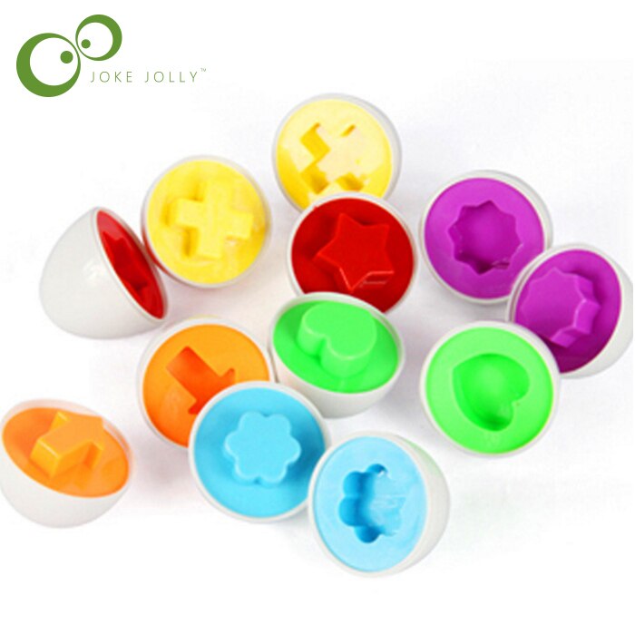 3eggs/set Mixed Shape Wise Pretend Puzzle Smart Eggs Baby Kid Learning Kitchen Toys for children Tool