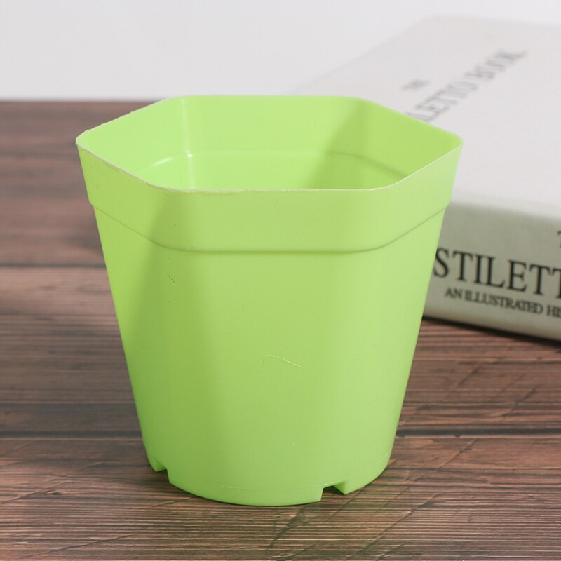 10pc mini urtepotter farverige plastik plante urtepotte plantekasser til sukkulenter indretning planter desktop urtepotter: Grøn