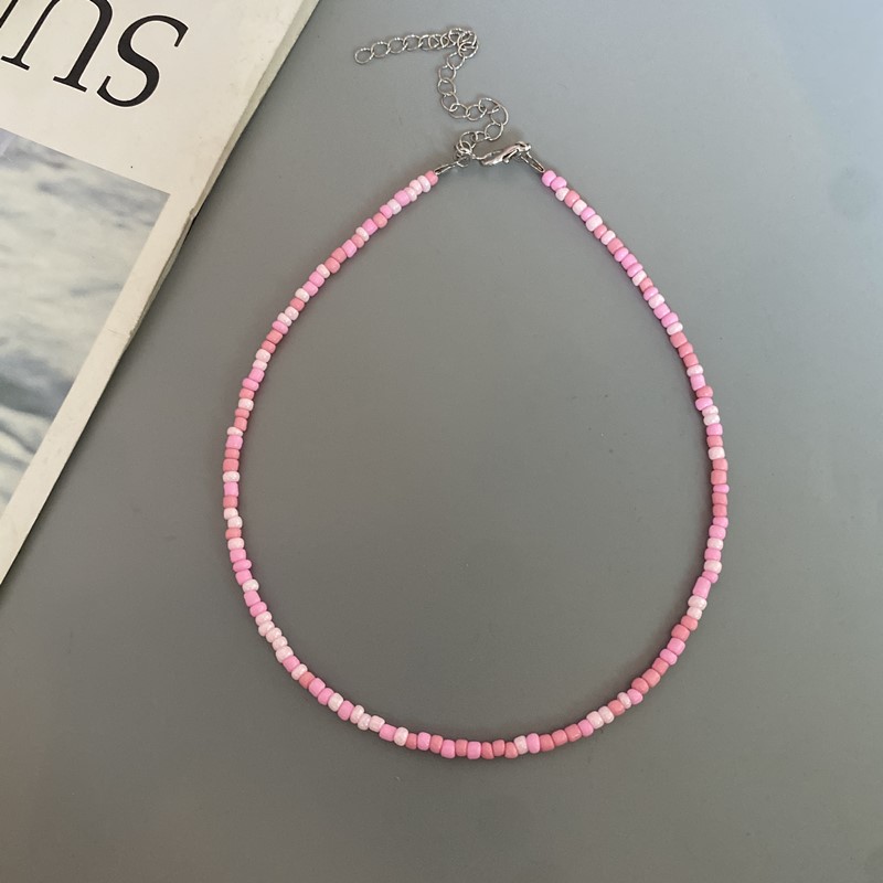 Frøperler boheme halskæde charme krave farverig håndlavet halskæde smykker femme: Ren guldfarve