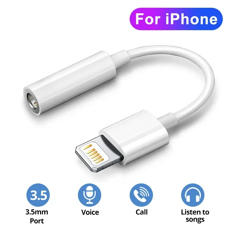 Für Beleuchtung Kopfhörer-Adapter für IPhone 11 12 13 14 15 Pro Max 12Mini SE XS XR X 8 7 + IOS auf 3,5 mm Klinke AUX-Audiokabel