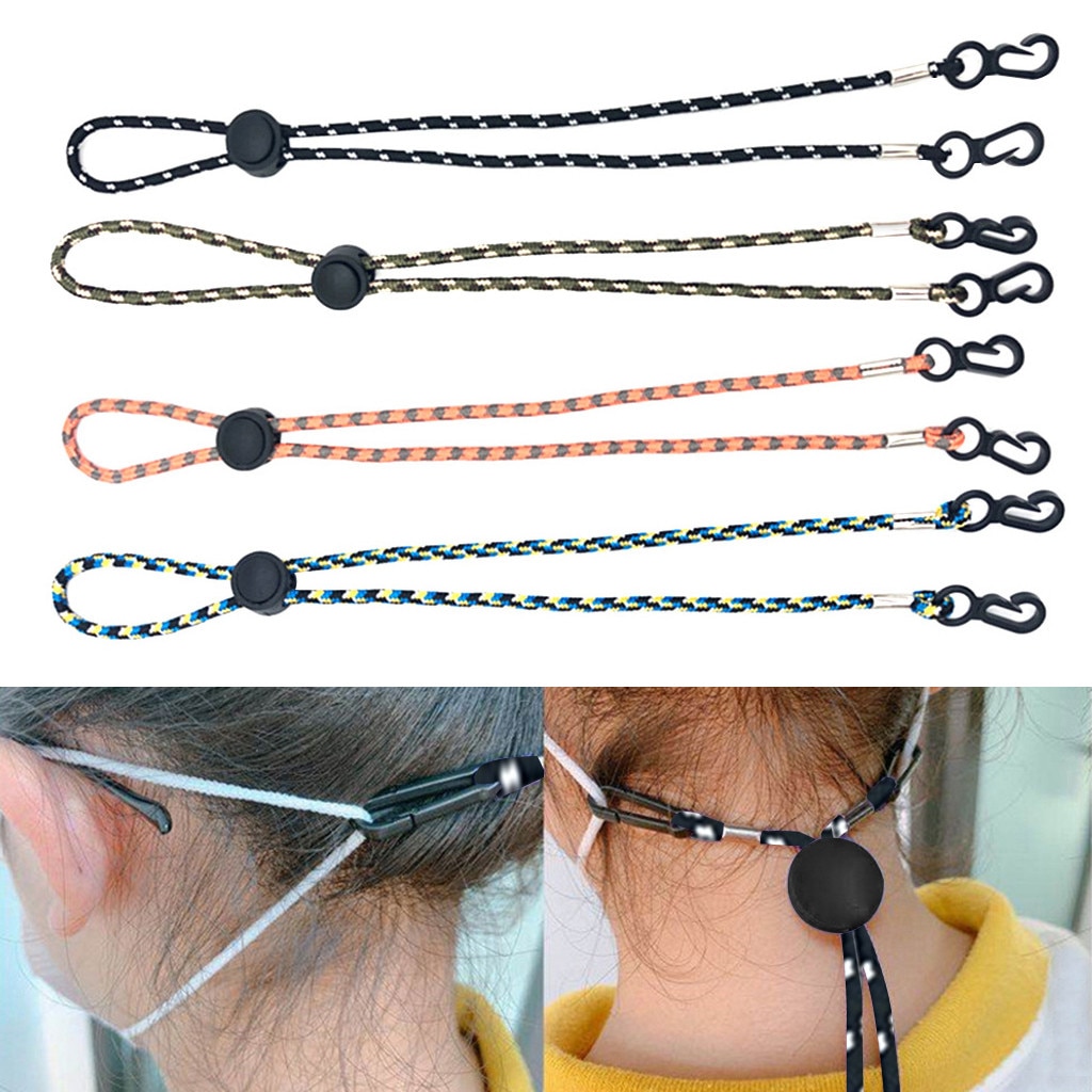 Adjustable Face Mask Hanging Rope Hooks Lanyard Handy&Convenient Safety Mask Rest&Ear Earmuffle Holder Rope cordon mascarilla
