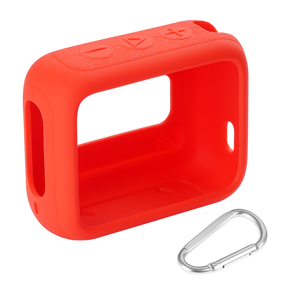 Luidspreker siliconen hoes Anti-kras beschermhoes met karabijnhaak Reisdraagtas voor JBL GO 4-draagbare BT-luidspreker: Rood