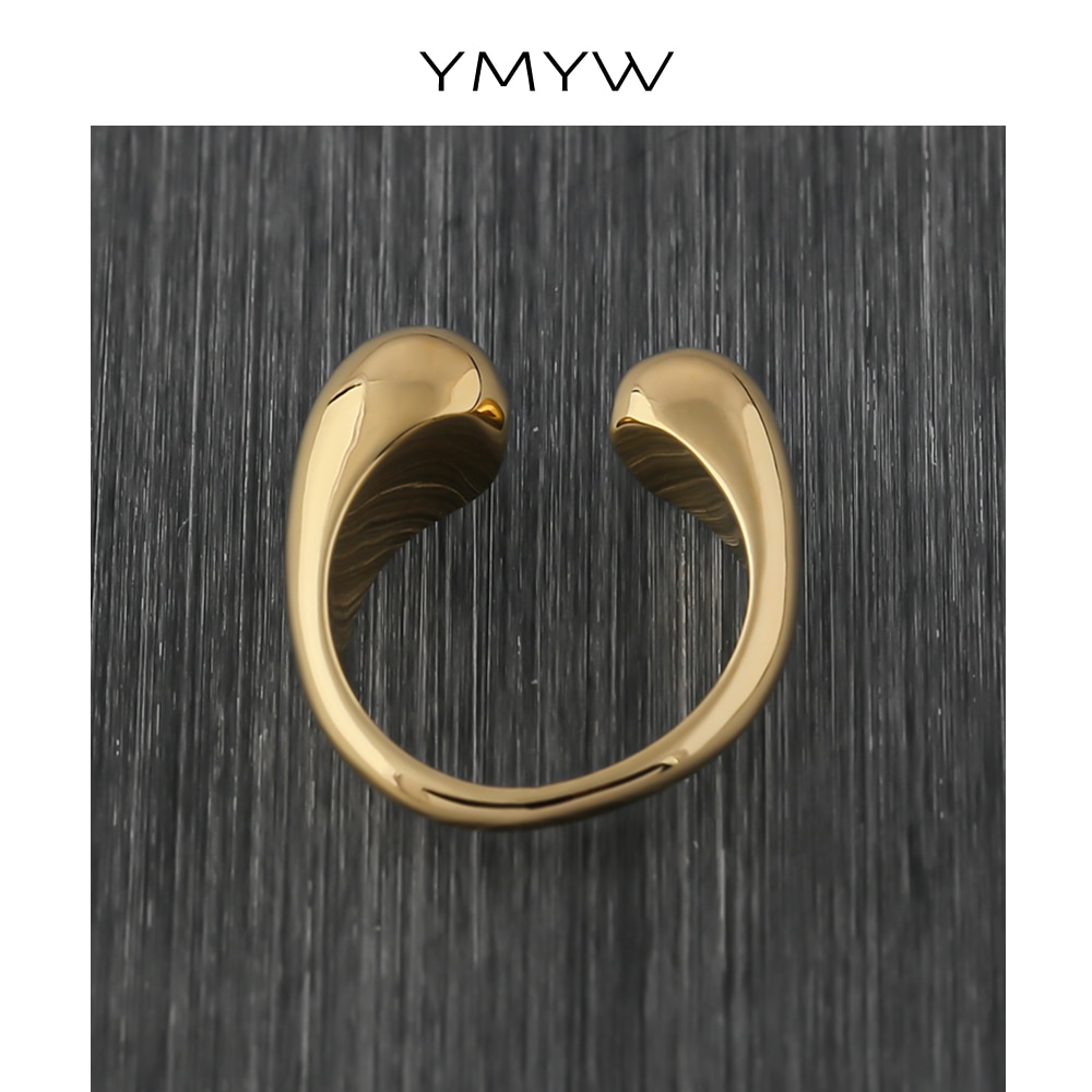 YMYW-Anillo de plata de primera ley con forma de dedo para Estilo de Mujeres, sortija ajustable, plata esterlina , latón dorado, cobre, moderno